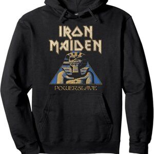 Official Iron Maiden Powerslave Pyramid Sphinx Black Pullover Hoodie S NWOT